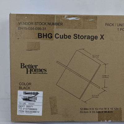 BHG Cube Storage X, Black - New