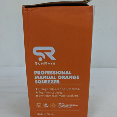 Professional Manual Orange Squeezer, D533, Missing Sku, Slight Box Damage - New