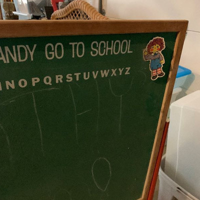 Raggedy Ann and Andy Chalkboard on stand and ATF chalkboard