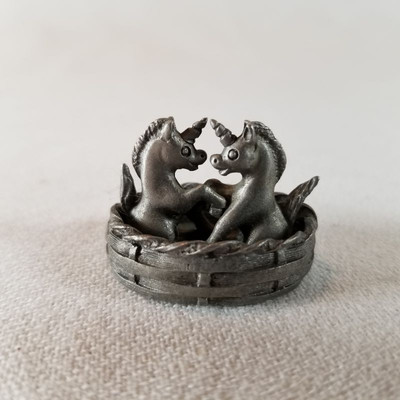 Five Pewter Unicorns