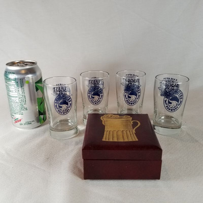Beer Glasses and Leather Coasters
