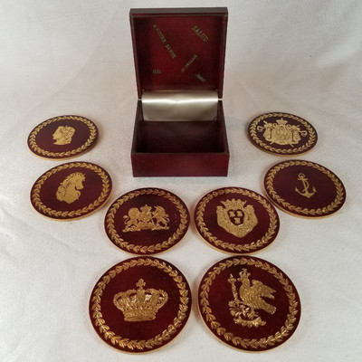 Beer Glasses and Leather Coasters