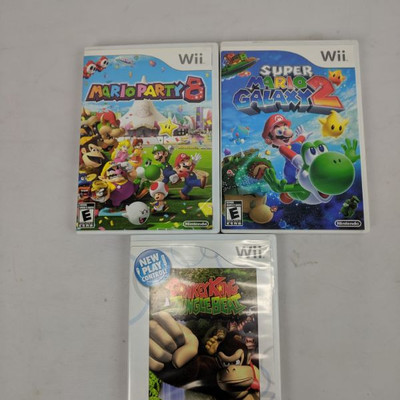 Qty 3 Misc Wii Games, Mario Party 8-Donkey Kong Jungle Beat