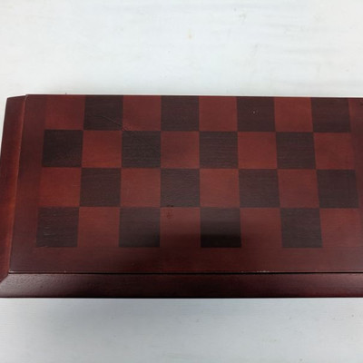 Folding Chess Board w/ Compartment & Pieces, Complete