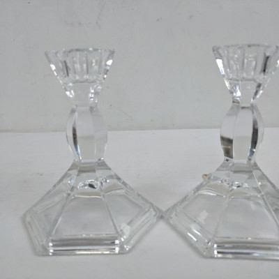 Vintage Crystal Candle Holders, Set of 2