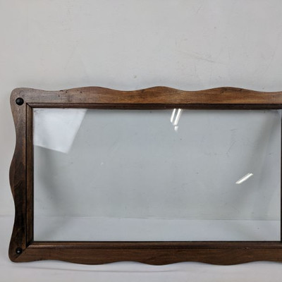 Vintage Display Tray, Wood/Glass, 20