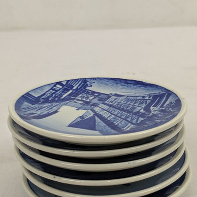 Royal Copenhagen Denmark Blue Mini Plates, 2010, Set of 6 Use as Ornaments?