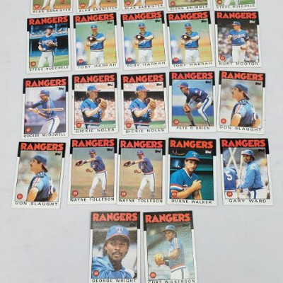 22 Rangers Baseball Cards