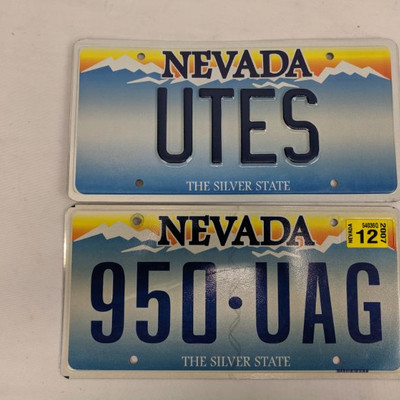 2 Nevada License Plates, One 