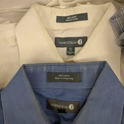Men's Dress Shirts From Nordstrom Qty 6: Sizes 16-34, 16.5-34, and 16.5-35
