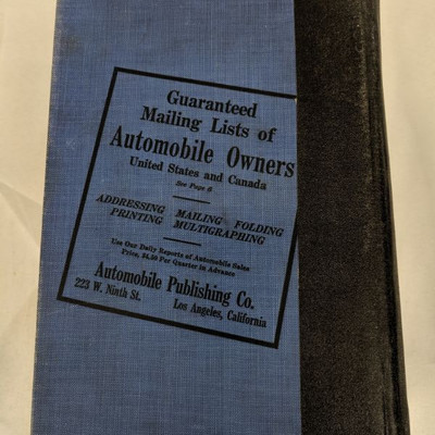 California Automobile Directory 1918