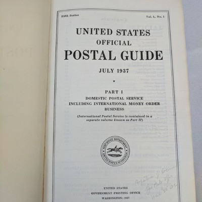 U.S. Official Postal Guide, July 1937