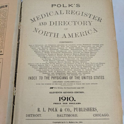 Polk's Medical Register and Directory North America 1910