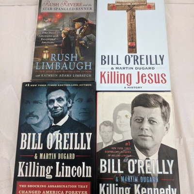 Books by Bill O'Reilly & Rush Limbaugh, Qty 4