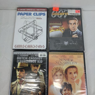 4 Misc Movies: Paper Clips - Sense & Sensibility PG-13, New/Certified Pre-Owned