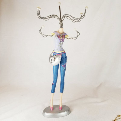 Gold Tone Necklaces and Unique Jewelry Holder