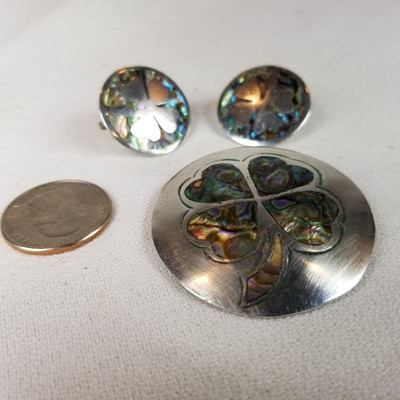  Silver and Abalone Lucky Clover