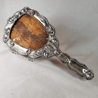 Victorian Sterling Silver Hand Mirror Frame