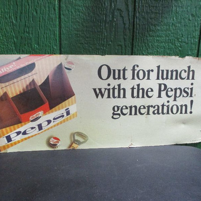 Pepsi Cardboard Advertising Litho Sign - Out For Lunch