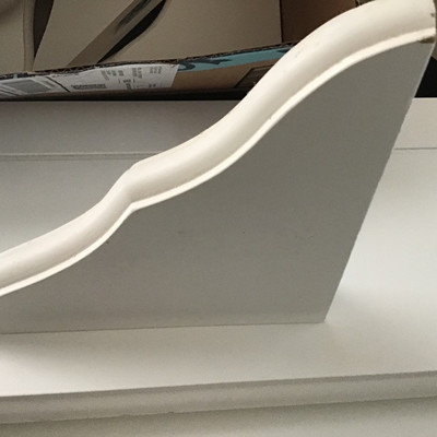 THREE WHITE WOOD SHELVES WITH BRACKETS