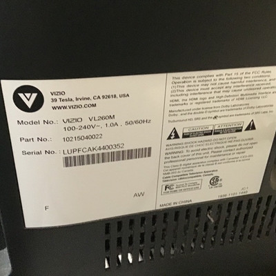 26 INCH VIZIO TELEVISION 