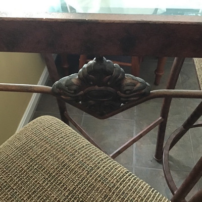 BEAUTIFUL GLASS BAR TABLE WITH 2 SWIVEL CHAIRS