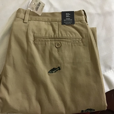 JCREW SUTTON KHAKIS WITH FISH 33W/30L