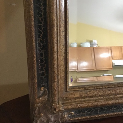 WALL MIRROR, GOLD/BLACK