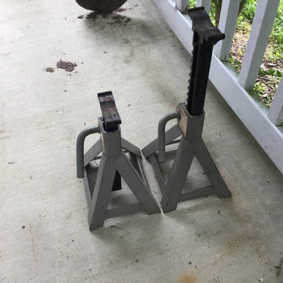 TWO ADJUSTABLE JACK STANDS