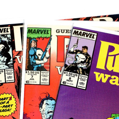 The PUNISHER War Journal #6 #7 #8 Wolverine Crossover Marvel Comics 1989 NM