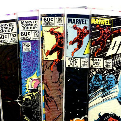 DAREDEVIL #192 193 195 198 199 206 Bronze Age Lot Marvel Comics 1983/84