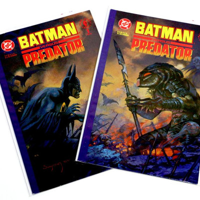 BATMAN versus PREDATOR #1 x 2 Batman and Predator Variant Covers Dark Horse 1991