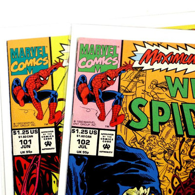 WEB OF SPIDER-MAN #101 #102 Carnage Parts 2 & 6 Venom Marvel Comics 1993