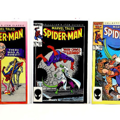 Marvel Tales SPIDER-MAN #176 184 189 Comic Book Set 1985/86 Marvel Comics