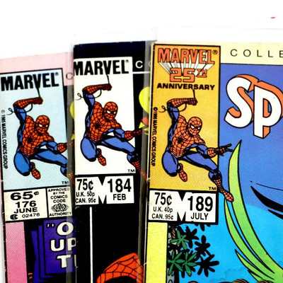 Marvel Tales SPIDER-MAN #176 184 189 Comic Book Set 1985/86 Marvel Comics