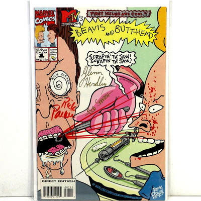Beavis and Butt-Head #1 Signed/Sketched (Signed by 3 Creators) 1993 Marvel Comics