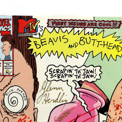 Beavis and Butt-Head #1 Signed/Sketched (Signed by 3 Creators) 1993 Marvel Comics