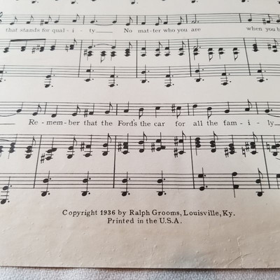 Fords in Louisville KY Sheet Music