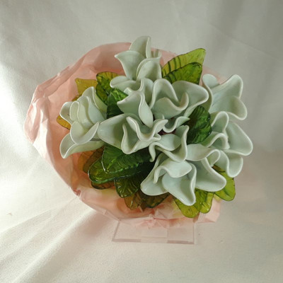 Bouquet of Glass Flowers and Leaves