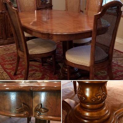 Dining room table. Expands with two leaves (not shown). $300