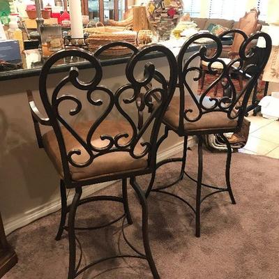 Wrought iron bar stool. Excellent condition. $75 each.