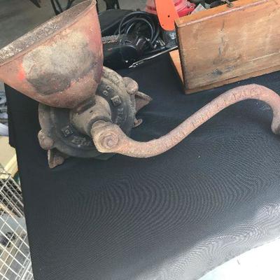 Antique Black Hawk Coffee Mill. $100