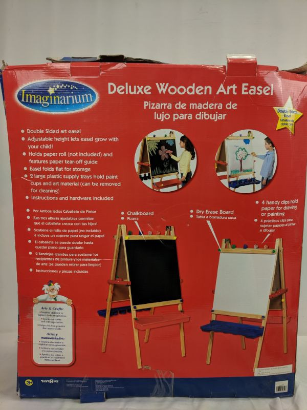 Imaginarium Deluxe Wooden Art Easel Opened, New