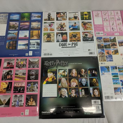 8 2019 Calendars, In The Pink - Harry Potter (4 Small, 4 Big) - New