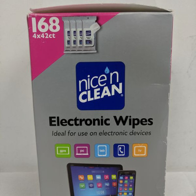 Nice n Clean Electronic WIpes, 168 Count - New