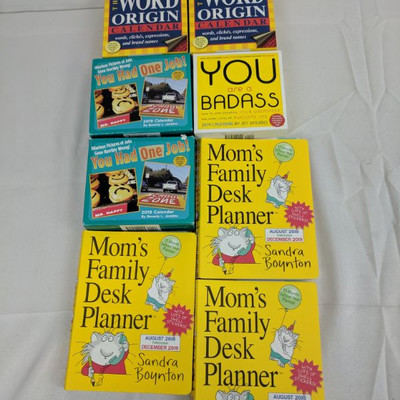 8 Calendars, 2019 (Word Origin- Mom's Family Desk Planner) - New