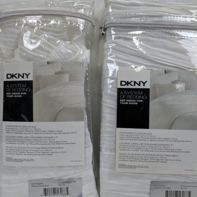DKNY Standard Sham, Qty 2, White - New
