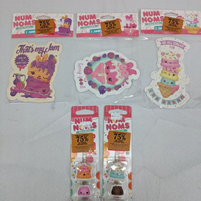 Num Noms Scented Erasers 2 Packs, 3 Stickers - New