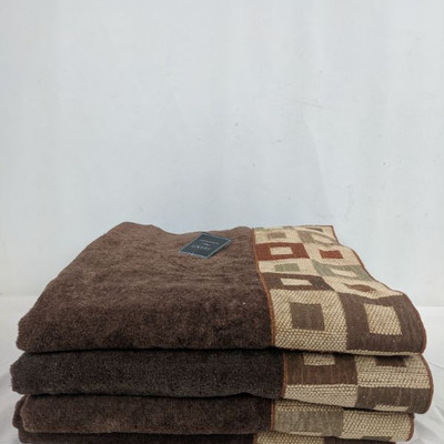 Avanti Bath Towels, Qty 4, Brown - New