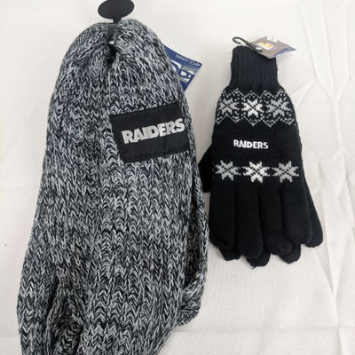 Raiders Scarf & Gloves - New